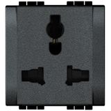 LL - US shielded socket 2P+E 1M anthracite