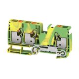 PE terminal, PUSH IN, 10 mm², Green/yellow