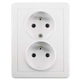 5512G-02349 B1W Double socket outlet with earthing contacts
