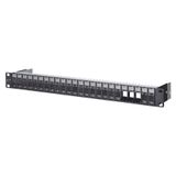 Keystone 19 inch module frame 1RU 24 port black unequipped, shielded