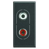 Double RCA socket Axolute anthracite