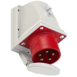 CEE-wall mounted plug 32A 5p 6h with lid