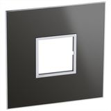 American and South African standard plate Arteor square version 2 modules for 4''x4'' box - reflective black