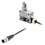 Limit switch, slim sealed, screw terminal, micro load, plunger, right-