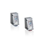 Socket-outlet with RCD, 6h, 30mA, 32A, IP67, 2P+E