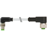 M8 male 90° / M12 female 90° A-cod. PUR 3x0.25 gy UL/CSA+drag ch. 1m