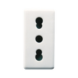 ITALIAN STANDARD SOCKET-OUTLET 250V ac - 2P+E 16A DUAL AMPERAGE - P11-P17 - 1 MODULE - SYSTEM WHITE