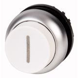Pushbutton, RMQ-Titan, Extended, maintained, White, inscribed, Bezel: titanium