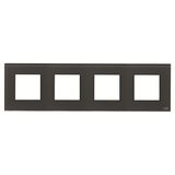 N2274 CF Frame 4-gang / 2+2+2+2-modules - Noble - Graphite Glass