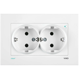 Karre Clean White Two Gang Earthed Socket