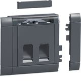 Mounting set 2-gang for RJ45 modular Jack Type 03 frontmounting graphi