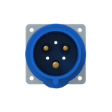 Inlet, panel mounting, 6h, 32A, IP44, unified flange, straight, 2P+E