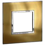 Arteor™ - Plate - British std - square - 2 modules - gold brass