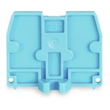 End plate with fixing flange M3 2.5 mm thick blue