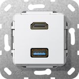 HDMI USB 3.0 A G-Ch Insert p.white