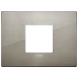 Classic plate 2centrM metal brushed inox