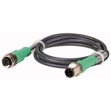 Extension cable, 1m, M12, socket/plug
