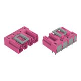 Plug for PCBs angled 4-pole pink