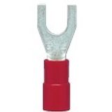 Fork crimp cable shoe, insulated, red, 0.5-1.0mmý, M5