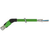 RJ45 male 45° left with cable PUR 1x4xAWG22 shielded gn+drag-ch 5m