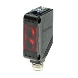 Photoelectric sensor, rectangular housing, red LED, limited-reflective