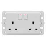 TWIN SWITCHED SOCKET-OUTLET - BRITISH STANDARD - 2P+E 13 A - WHITE - CHORUSMART