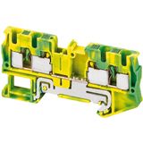 PUSH-IN TERMINAL, PROTECTIVE EARTH, 4 POINTS, 4MM², GREEN-YELLOW