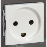 Socket outlet Mosaic - Danish - 2P+E - with shutters - 2 modules - white