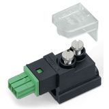 Tap-off module for flat cable 2-pole green