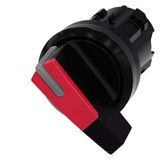 Selector switch, illuminable, 22 mm, round, plastic, red, selector switch,...3SU1002-2CF20-0AA0-Z X90