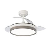 Panam Mini LED Ceiling Fan Retractable Blades 46W 5520Lm CCT Dim Ash