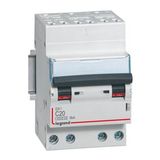 Circuit breaker DX³4500 6kA high inlet via automatic terminals low outlet screw terminals - four-pole 400V~ 20A curve C - 3 modules