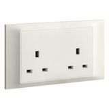 Belanko S - 2 gang BS unswitched socket outlet - 13A - Ivory