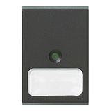 Button 1M with name-plate grey