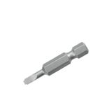Bit for slotted screws, E 6.3 DIN 3126, With assembly peg, Slotted, 4 