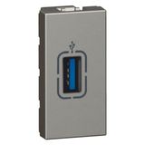 Arteor Screw Terminal Connection USB 2.0 Data Transfer Socket 1 Module Magnesium