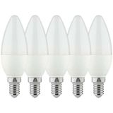 LED SMD Bulb - Candle C37 E14 4.5W 470lm 2700K Opal 150°  - 5-pack
