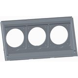 Front plate suitable for three 16-32 A outlets incl. screws. Suitable for RU and FMCE50