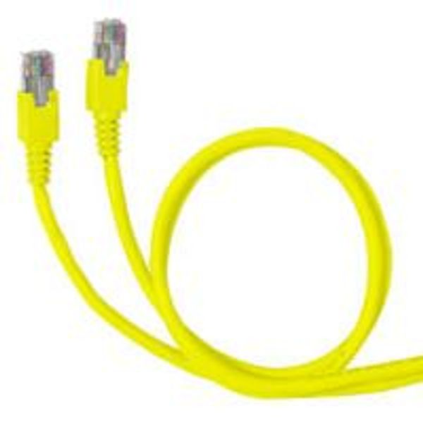 Patch cord RJ45 category 6A U/UTP unscreened PVC yellow 1 meter image 1