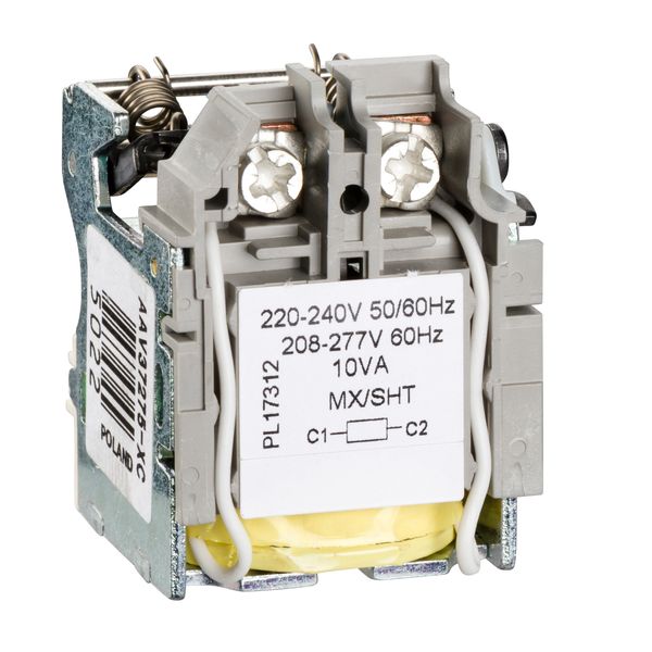 MX shunt release, ComPacT NSX, rated voltage 220/240 VAC 50/60 Hz, 208/277 VAC 60 Hz, screwless spring terminal connections image 1