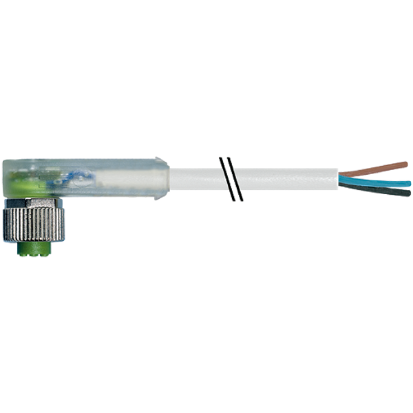 M12 female 90° A-cod. with cable LED PUR 5x0.34 gy UL/CSA+drag ch. 5m image 1