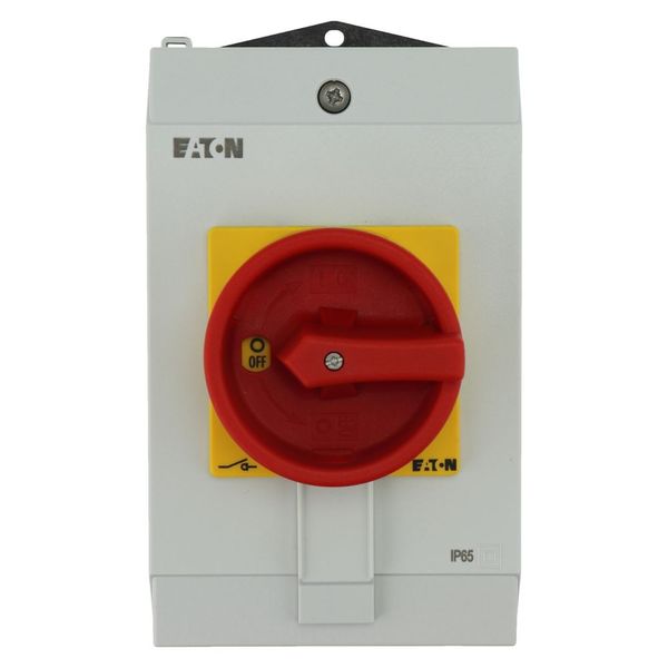 Main switch, P1, 40 A, surface mounting, 3 pole, 1 N/O, 1 N/C, Emergency switching off function, Lockable in the 0 (Off) position, hard knockout versi image 11