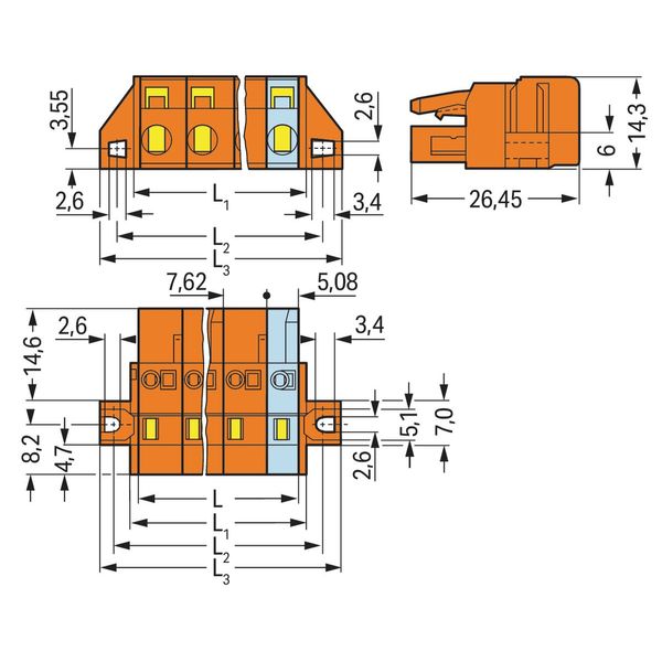 1-conductor female connector CAGE CLAMP® 2.5 mm² orange image 3