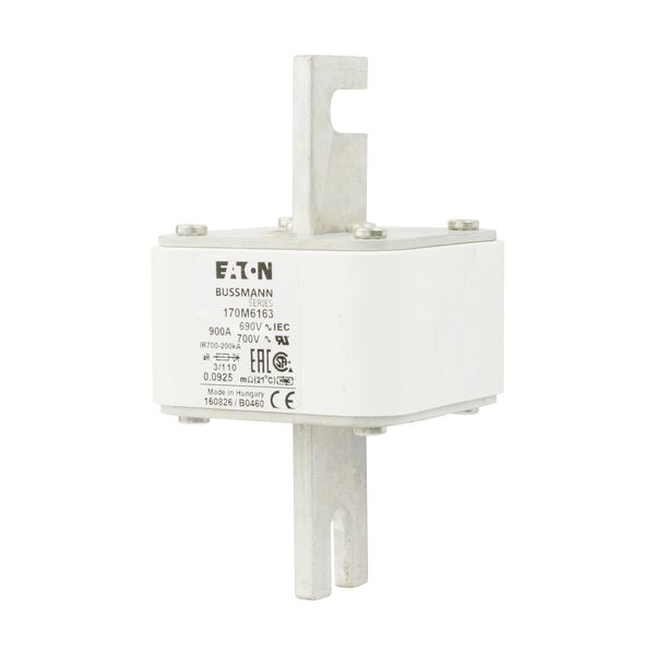 Fuse-link, high speed, 900 A, AC 690 V, DIN 3, 76 x 90 x 139 mm, aR, DIN, IEC, single indicator image 5