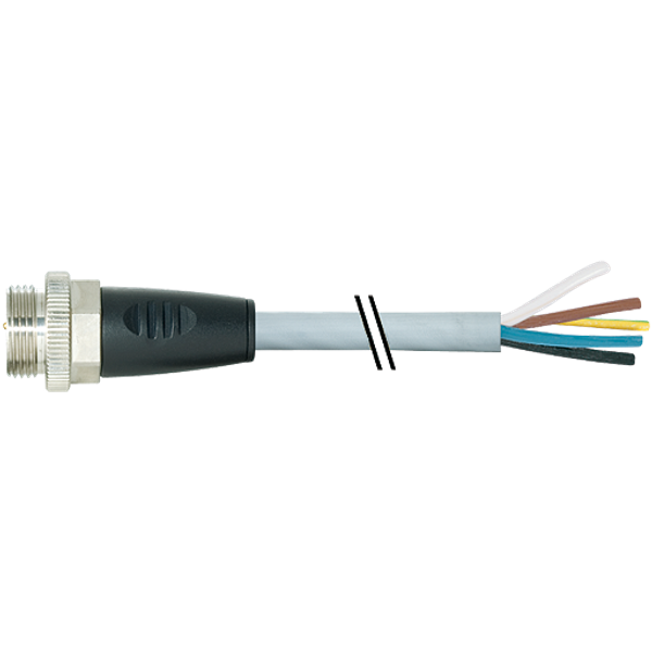 7/8'' male 0° with cable PUR 5x1.0 gy 21m image 1