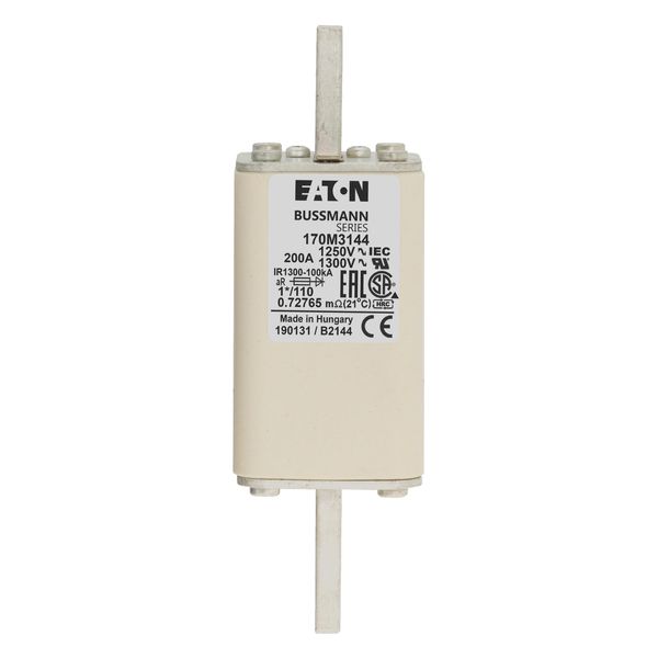 Fuse-link, high speed, 200 A, AC 1250 V, compact size 1, 45 x 45 x 138 mm, aR, DIN, IEC, single indicator image 16