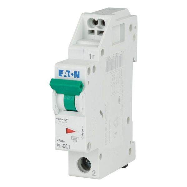 Miniature circuit breaker (MCB) with plug-in terminal, 6 A, 1p, characteristic: C image 1
