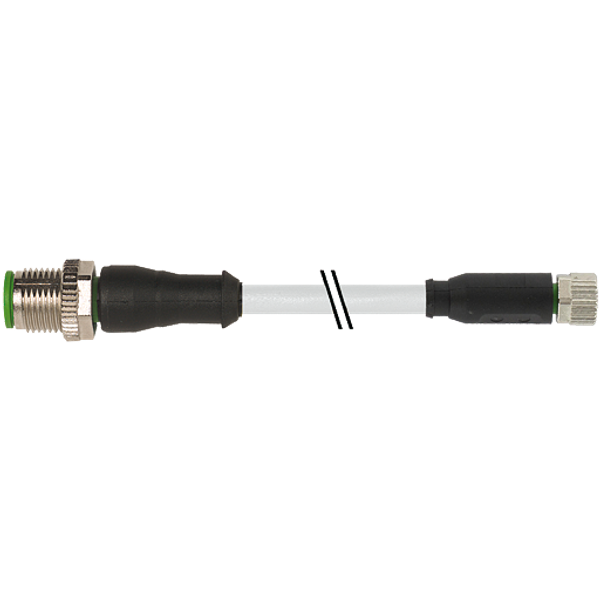 M12 male 0° / M8 female 0° A-cod. PVC 3x0.25 gy UL/CSA 7.5m image 1