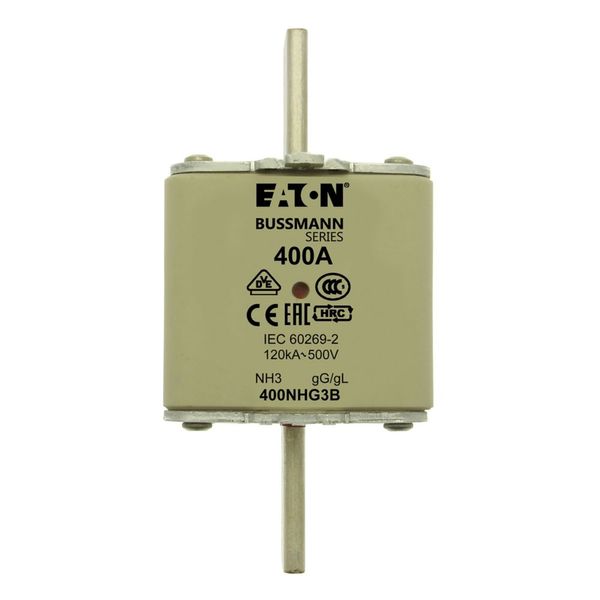 Fuse-link, low voltage, 400 A, AC 500 V, NH3, gL/gG, IEC, dual indicator image 15