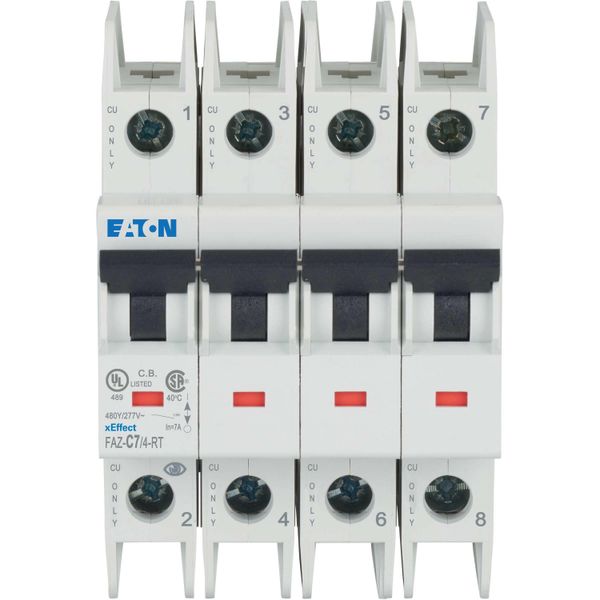 Miniature circuit breaker (MCB), 7 A, 4p, characteristic: C, ring tongue image 6